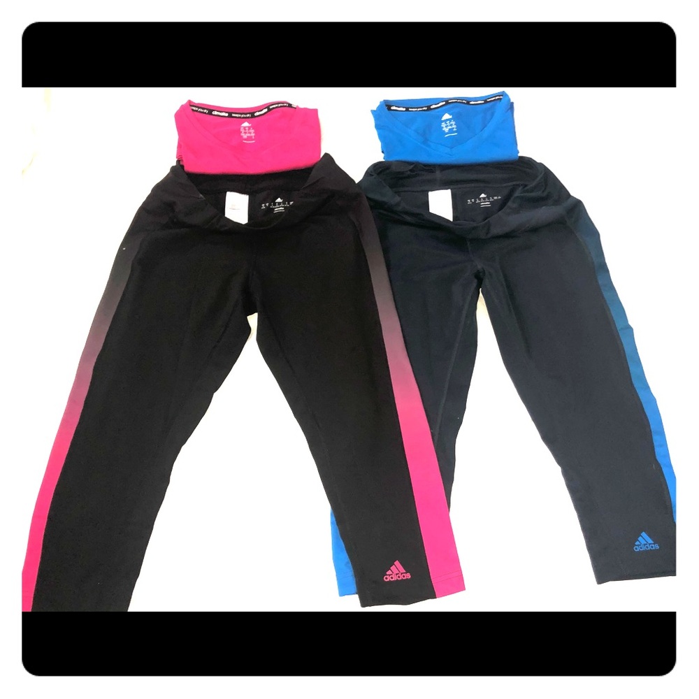 Adidas workout tights with matching tops